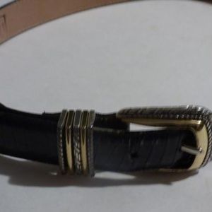 Brighton Vintage Black Midnight Blue Croc Embossed